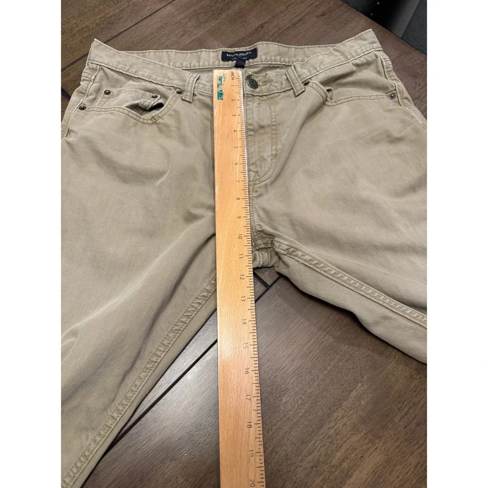 Banana Republic Vintage Straight Khaki Pants Mens 35x32 Tan Cotton Twill 5Pocket